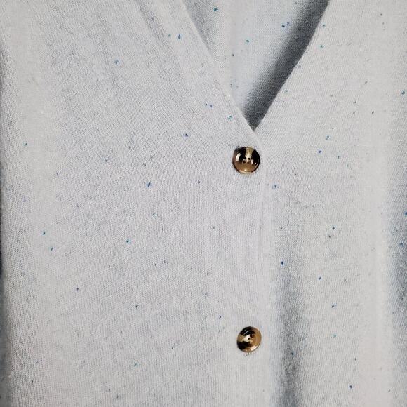 Ann Taylor Cardigan Womens Size Small Wool Blend Blue Button Long Preppy Neutral - Picture 4 of 11